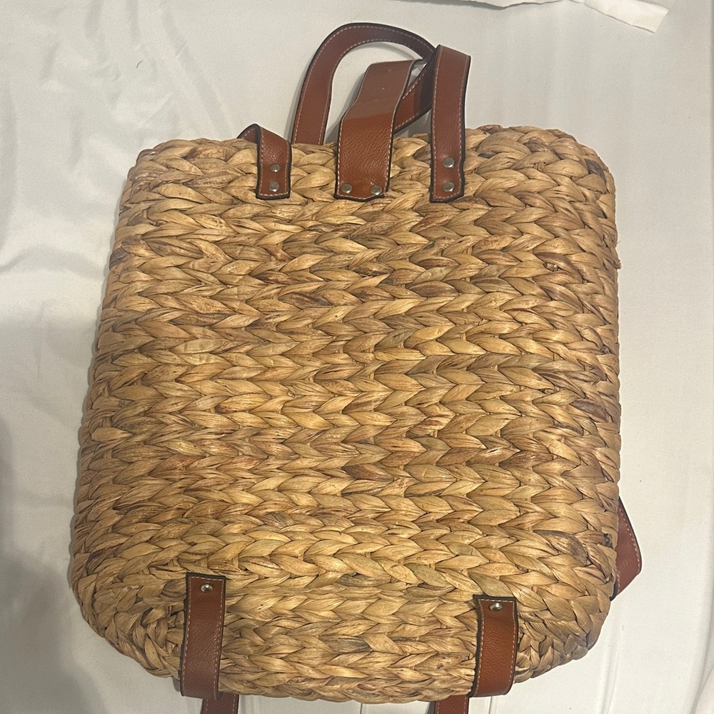 Brown Woven Tote Bag